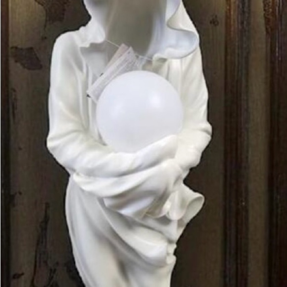 Cracker Barrel White Cloaked Figure with Orb